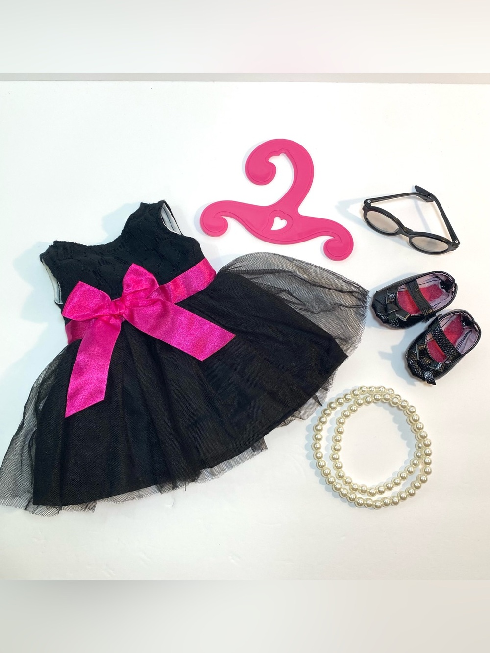 Our Generation 18” Doll Clothes It’s Pearl-lific LBD Dress Pearls Shoes Glasses